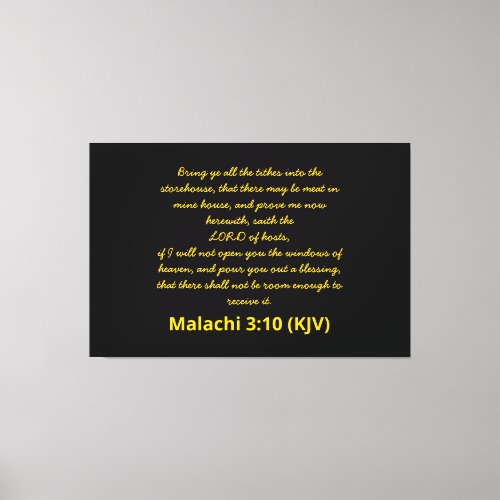 Bible Verse Malachi 310 KJV New Years Day Canvas Print