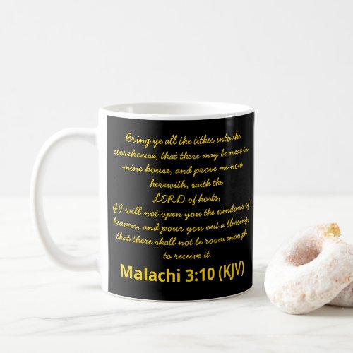 Bible Verse Malachi 310 KJV New Years Day Coffee Mug