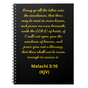 Bible Verse Malachi 3:10 (KJV) New Year's Day Notebook