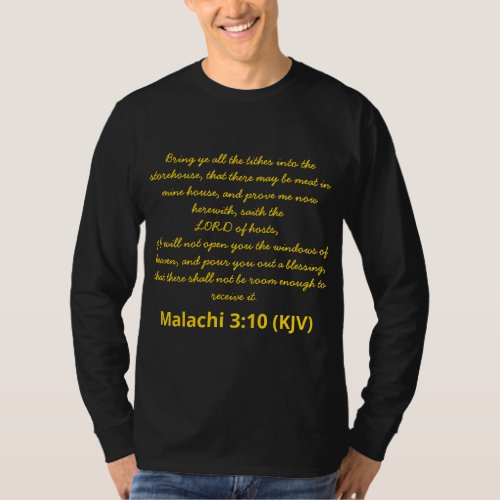 Bible Verse Malachi 310 KJV New Years Day T_Shirt