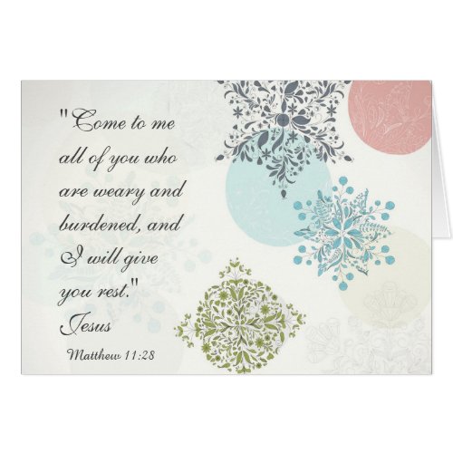 Bible Verse Matthew 1128 Beautiful Vintage Card