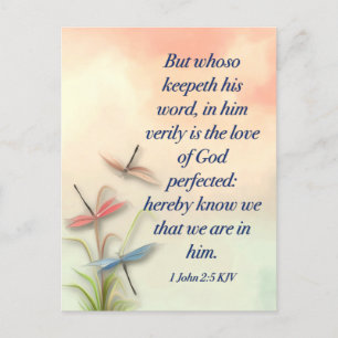 Bible Verse Matthew 1 John 2:5 KJV Postcard