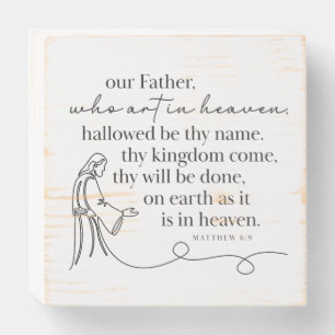 BIBLE VERSE - Matthew 6:9 - Wood Wall Art Wooden Box Sign