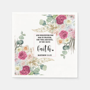 Bible verse Matthew Floral  Square  Napkins
