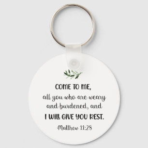 Bible verse Matthew Square Olive Keychain
