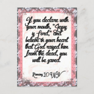 Bible Verse Memory Card for Romans 10:9 NIV