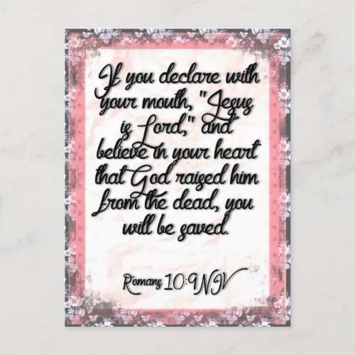 Bible Verse Memory Card for Romans 109 NIV