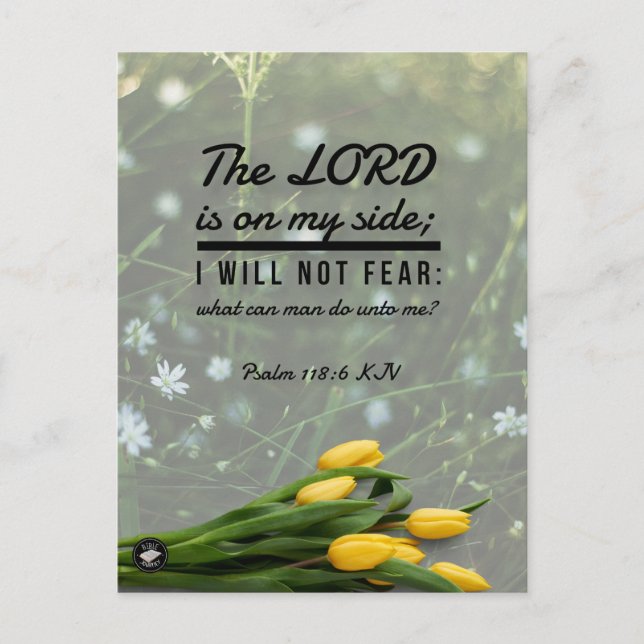 Bible Verse Memory Card Psalm 118:6 KJV Postcard (Front)
