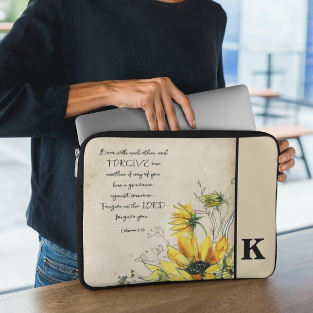 Bible Verse Monogram Laptop Sleeve (Creator Uploaded)