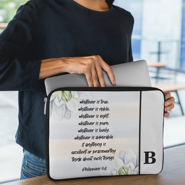 Bible Verse Monogram Laptop Sleeve (Creator Uploaded)