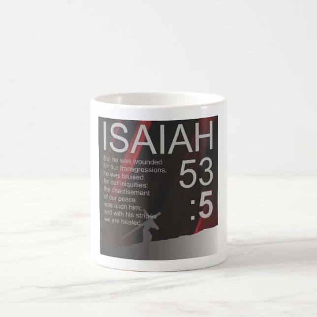 Bible Verse Mug Day 5, ISAIAH 53:5 (Center)