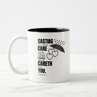 Bible Verse Mug - I Peter 5:7 KJV