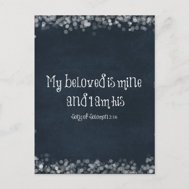 Bible Verse : My Beloved is Mine and I am His Postcard (Front)