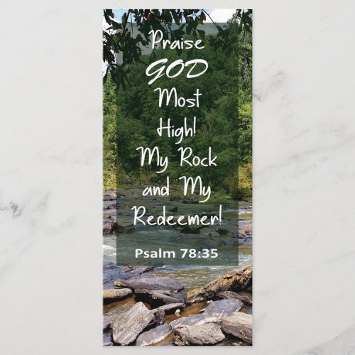 Bible Verse My Rock My Redeemer Bookmark 