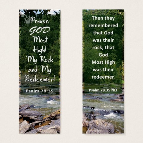 Bible Verse My Rock My Redeemer Mini Bookmark 