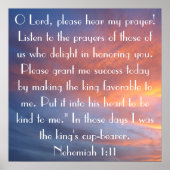 bible verse Nehemiah 1:11 sunset sky Poster | Zazzle