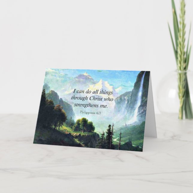 Bible verse, Phil 4:13, I can do all things, Card (Front)