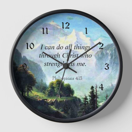 Bible verse Phil 413 I can do all things Clock