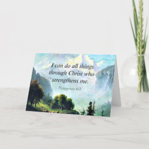 Bible verse, Phil 4:13, I can do all things... Holiday Card