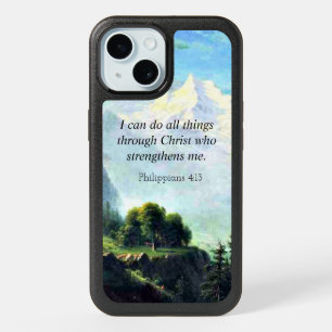 Bible verse, Phil 4:13, I can do all things... iPhone 15 Case