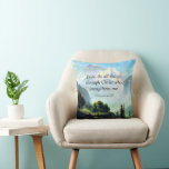 Bible verse, Phil 4:13, I can do all things... Throw Pillow