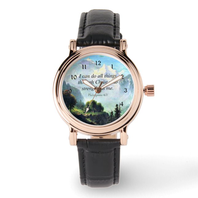 Bible verse, Phil 4:13, I can do all things... Wat Watch (Front)