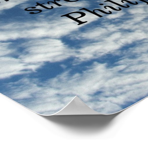 Bible Verse Philippians 413 Poster Cloud Poster Zazzle