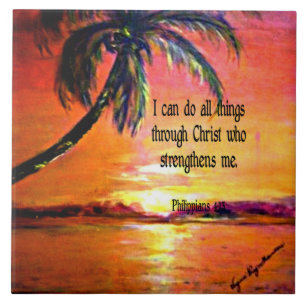 Bible verse, Philippians 4:13 Bathroom Set Ceramic Tile