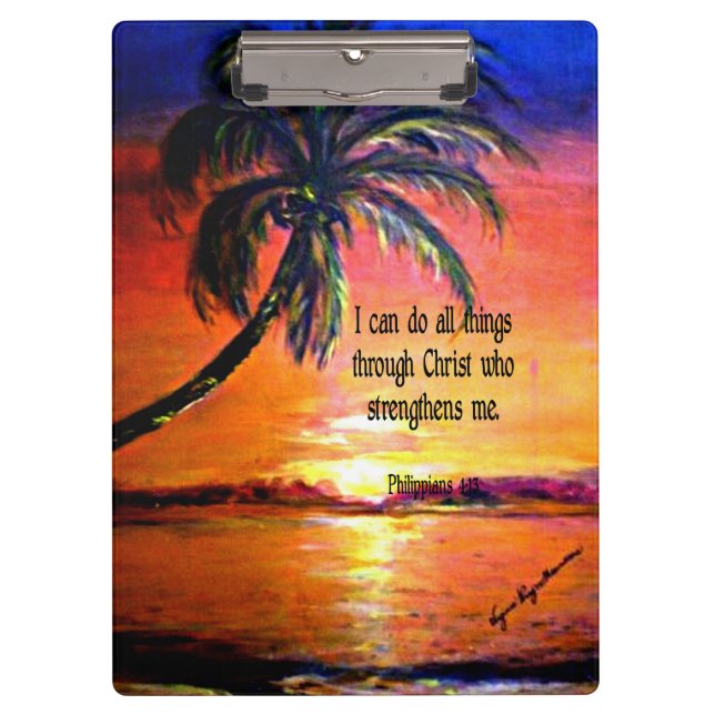 Bible verse, Philippians 4:13 Clipboard (Front)