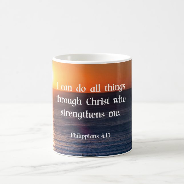 Bible verse, Philippians 4:13, Coffee Mug (Center)