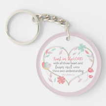 Bible Verse Philippians 4:13 Heart Keychain