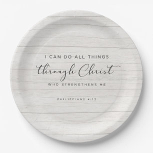 Bible Verse Philippians 4:13 I Can Do All Things Paper Plates