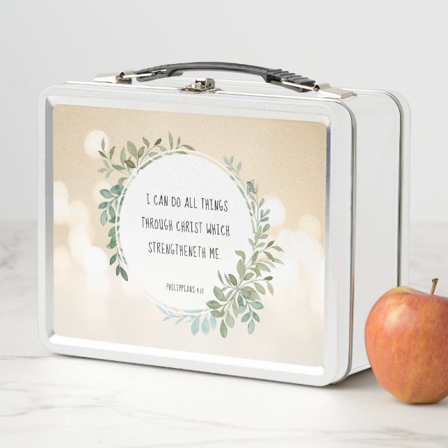 Bible verse, Philippians 4:13 Metal Lunch Box (In Situ)
