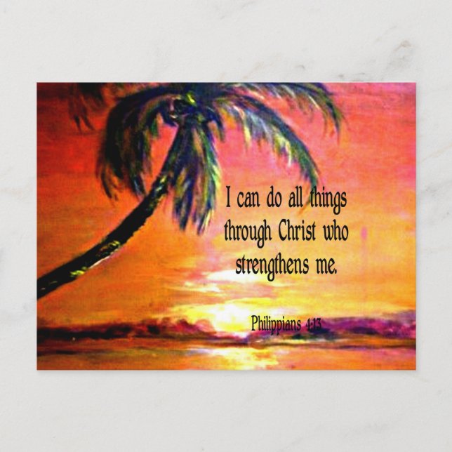 Bible verse, Philippians 4:13, Postcard (Front)