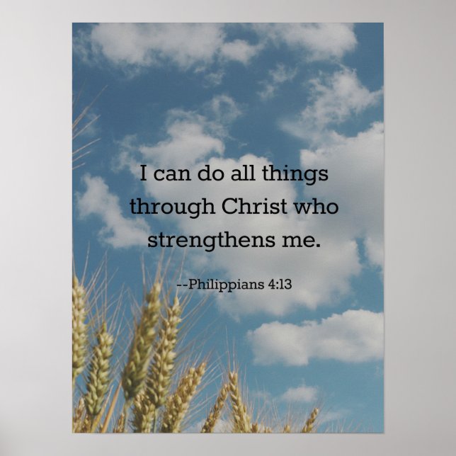 Bible Verse, Philippians 4:13 Poster (Front)