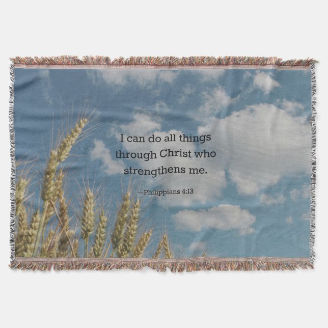 Bible verse: Philippians 4:13 Throw Blanket (Front)