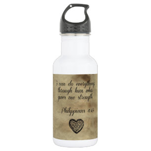 Bible Verse Philippians 4:13 Water Bottle