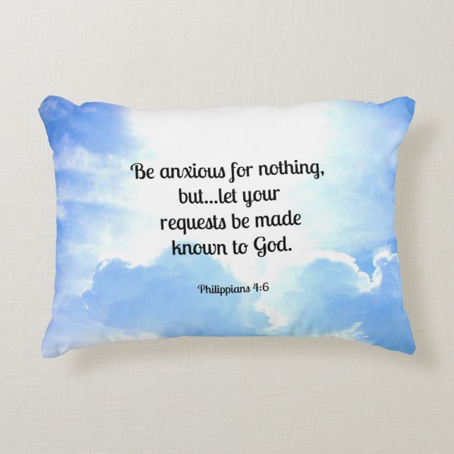 Bible Verse, Philippians 4:6 Accent Pillow (Front)