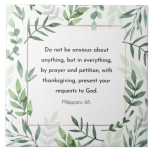 Bible verse, Philippians 4:6 Ceramic Tile