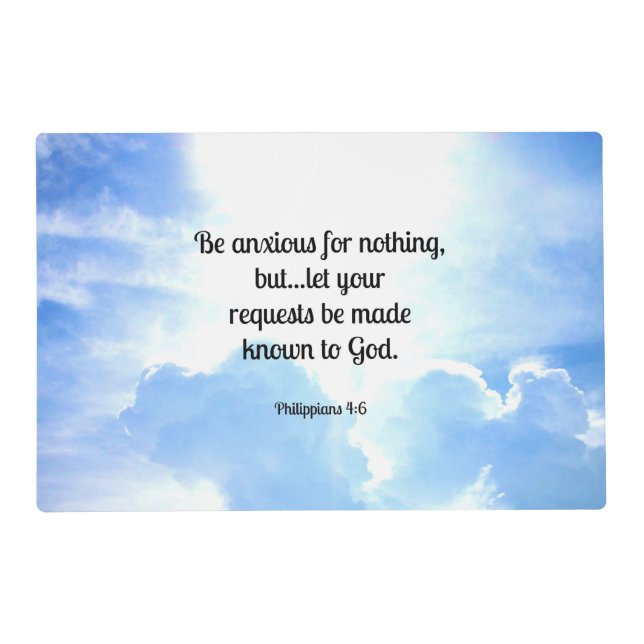 Bible Verse, Philippians 4:6 Placemat (Front)