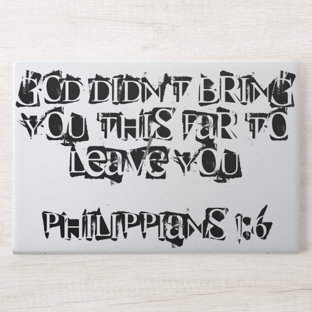 Bible Verse Philippians White HP Laptop Skin (Front)