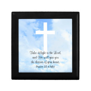 Bible Verse Photo of Sky Blue Christian Gift Box