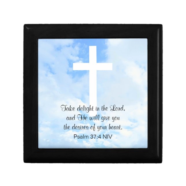 Bible Verse Photo of Sky Blue Christian Gift Box (Front)