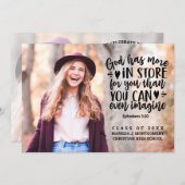 Bible Verse Photo Typography Graduation Party Invitation (Front/Back)