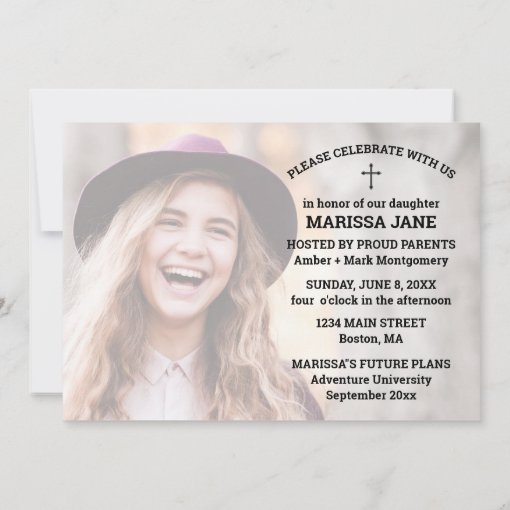 Bible Verse Photo Typography Graduation Party Invitation Zazzle