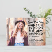 Bible Verse Photo Typography Graduation Party Invitation (Standing Front)