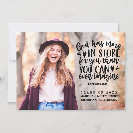 Bible Verse Photo Typography Graduation Party Invitation Zazzle
