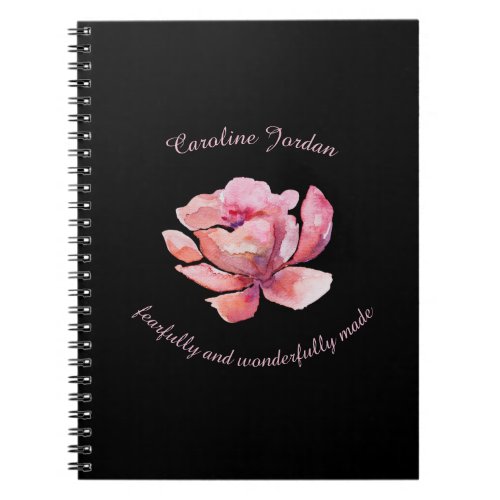 Bible Verse _ Pink Flower _ Bible Study journal Notebook
