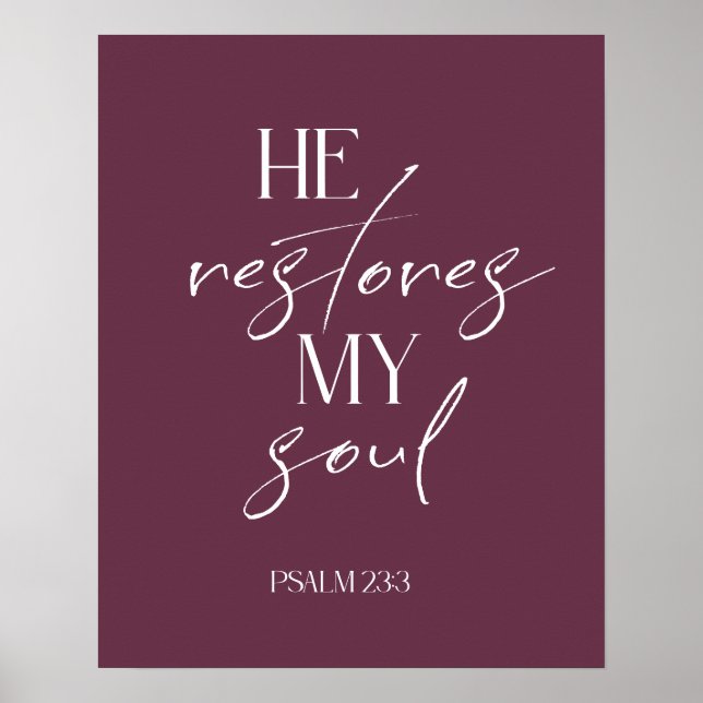 Bible verse plum white scripture poster (Front)