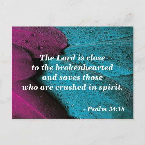 Bible Verse Postcard Psalm 3418 Brokenhearted